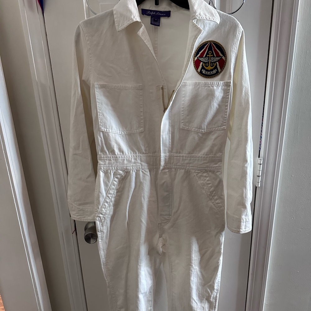 - Ralph Lauren collection size 2 -Cream Cotton Long Sleeveve Military Jump…